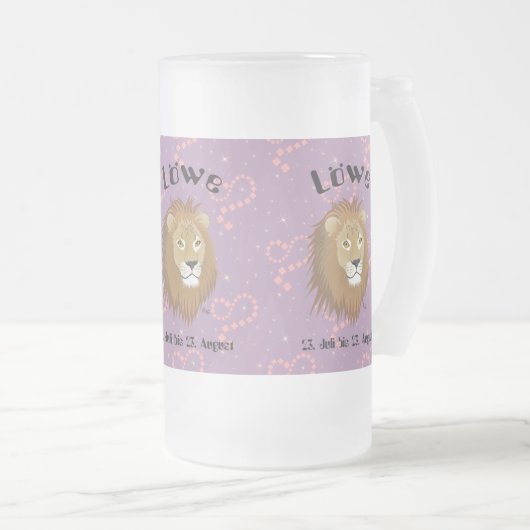 Löwe - Sternzeichen Tasse Matglas Bierpul (Voorkant rechts)