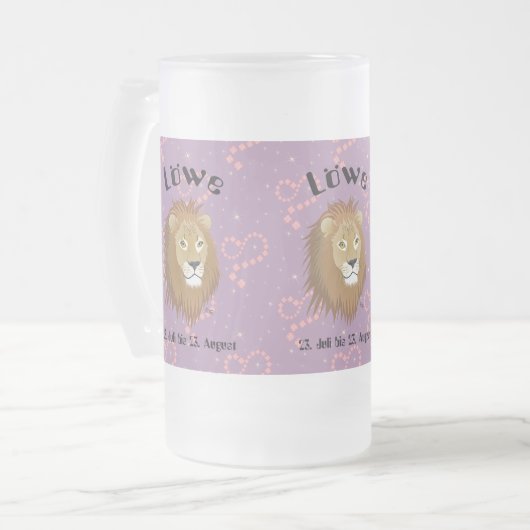 Löwe - Sternzeichen Tasse Matglas Bierpul (Voorkant links)