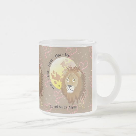 Löwe - Sternzeichen Tasse Matglas Koffiemok (Rechts)