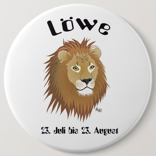 Löwe Tierkreiszeichen Button (Voorkant)