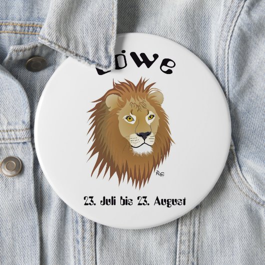 Löwe Tierkreiszeichen Button (In situ)
