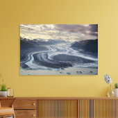 Lowell-gletsjer stroomt in de Alsek-rivier in Canvas Afdruk (Insitu (Woonkamer))
