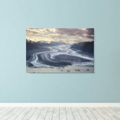 Lowell-gletsjer stroomt in de Alsek-rivier in Canvas Afdruk (Insitu (Houten vloer))