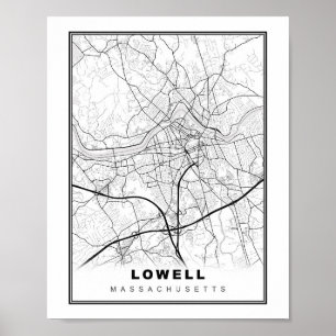 Lowell-kaart Poster