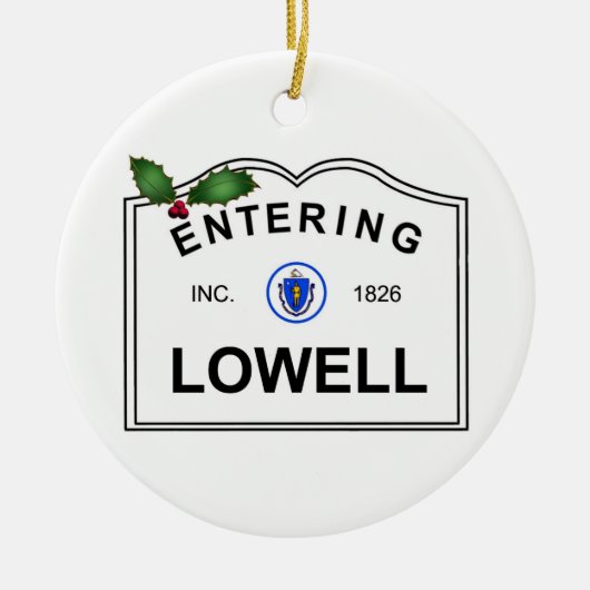 Lowell MA Keramisch Ornament (Voorkant)