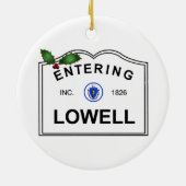 Lowell MA Keramisch Ornament (Achterkant)
