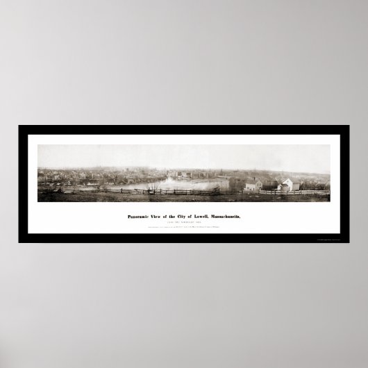 Lowell MA Panorama Foto 1874 Poster (Voorkant)