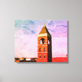 Lowell MA Roof Top Series Wrapped Canvas Afdruk