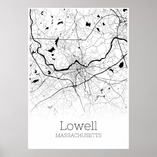Lowell Map - Massachusetts - City Map Poster (Voorkant)