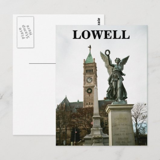 LOWELL MASSACHUSETTS CITY HALL BRIEFKAART (Voorkant / Achterkant)