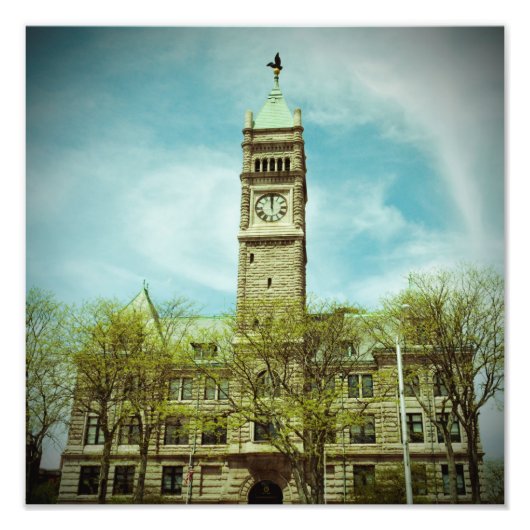 LOWELL MASSACHUSETTS CITY HALL FOTO PRINT FOTO AFDRUK (Voorkant)