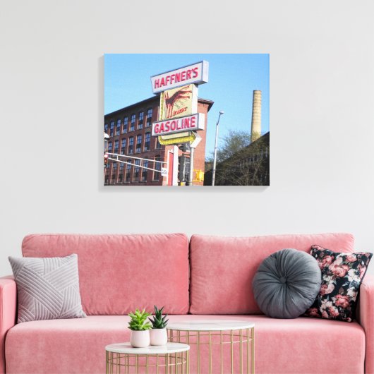 LOWELL MASSACHUSETTS LANDMARKS WRAPPED CANVAS AFDRUK (Insitu (Woonkamer))