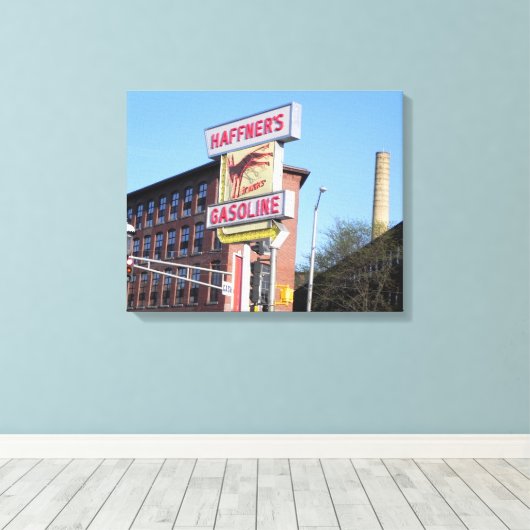LOWELL MASSACHUSETTS LANDMARKS WRAPPED CANVAS AFDRUK (Insitu (Houten vloer))