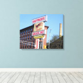 LOWELL MASSACHUSETTS LANDMARKS WRAPPED CANVAS AFDRUK (Insitu (Houten vloer))