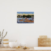 Lowell Massachusetts Pawtucketville Dam en Herfste Poster (Keuken)
