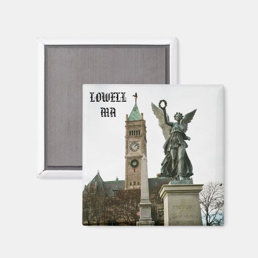LOWELL MASSACHUSETTS STADHUIS MAGNEET (Voorkant / Achterkant)