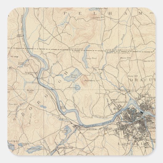 Lowell, Massachusetts Vierkante Sticker (Voorkant)
