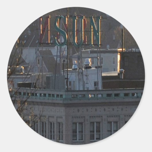 LOWELL SUN-GEBOUW RONDE STICKER (Voorkant)