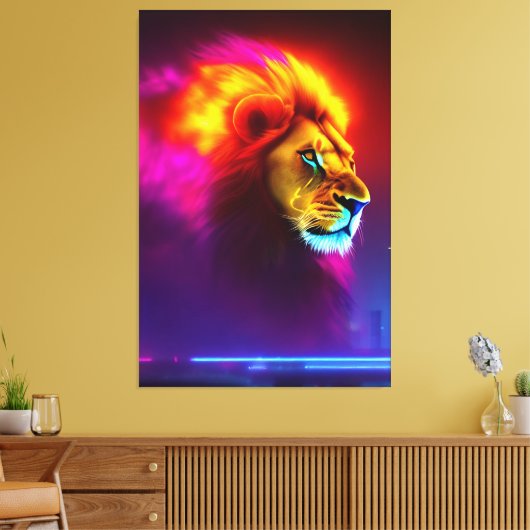 Löwen King Canvas Afdruk (Insitu (Woonkamer))