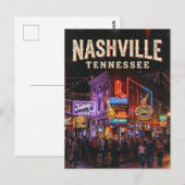 Lower Broadway Honky-Tonks VS Briefkaart (Voorkant / Achterkant)