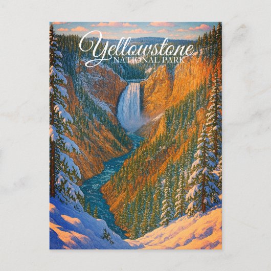 LOWER FALLS, YELLOWSTONE NATIONAL PARK BRIEFKAART (Voorkant)