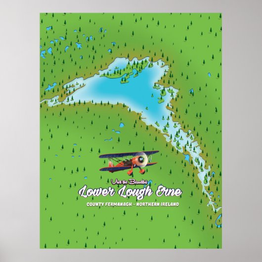 Lower Lough Erne Noord-Ierland Poster (Voorkant)