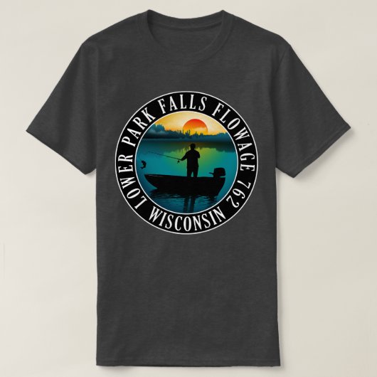 Lower Park Herfsten Flowage 762 Wisconsin Vist T-shirt (Design voorkant)