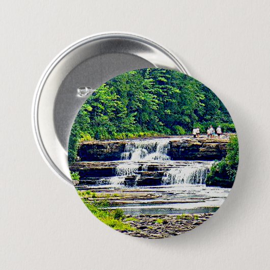 Lower Tahquamenon Herfsten State Park, Michigan Ronde Button 7,6 Cm (Voorkant /achterkant)