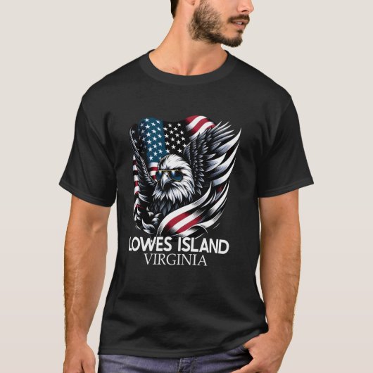 Lowes Island Virginia 4 juli Amerikaanse FLA T-shirt (Voorkant)