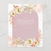 LOWEST BUDGET Dusty Roos Olive Floral Weddenschap Flyer (Achterkant)