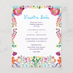 LOWEST BUDGET Nuestra Boda Folk Flowers Weddenscha Flyer