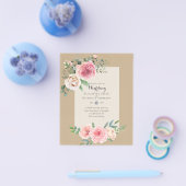 LOWEST BUDGET Roses Floral Wedding Invitae Flyer (Enkel)