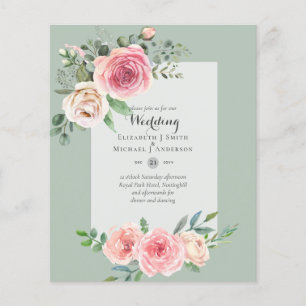 LOWEST BUDGET Roses Floral Wedding Invitae Flyer