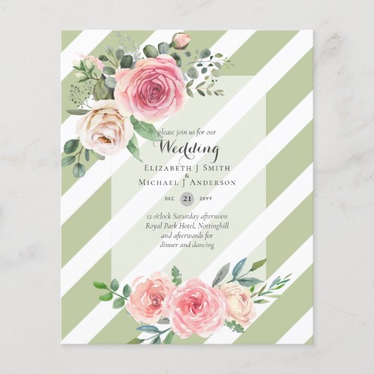 LOWEST BUDGET Roses Floral Wedding Invitae Flyer (Voorkant)