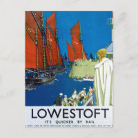 Lowestoft trein adverteren poster Verenigd Konink