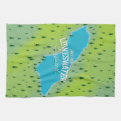 Loweswater Lake, meer district, reiskaart. Theedoek (Horizontaal)