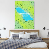 Loweswater Lake, merendistrict, reis kaart. Canvas Afdruk (Insitu (Slaapkamer))