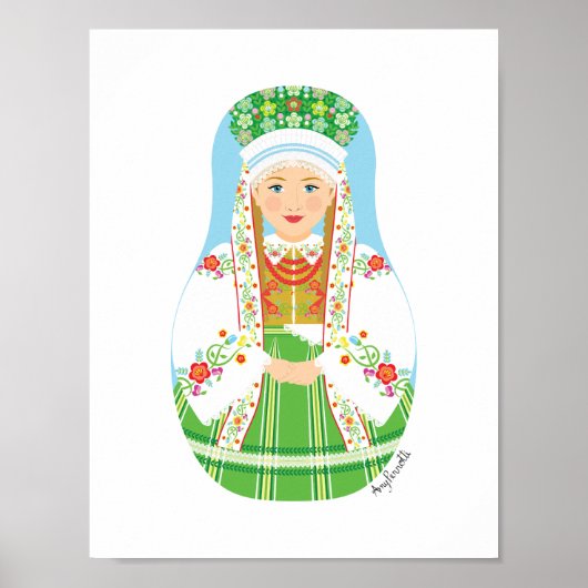 Łowicz Pole Bride Matryoshka Poster (Voorkant)
