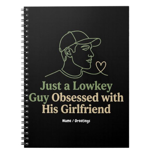 Lowkey Guy Obsessed With His Girlfriend Minimalist Notitieboek (Voorkant)