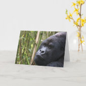 Lowland Gorilla Wenskaart Kaart (Gele Bloem)