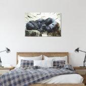 Lowland Gorillas Napping Canvas Afdruk (Insitu (Slaapkamer))