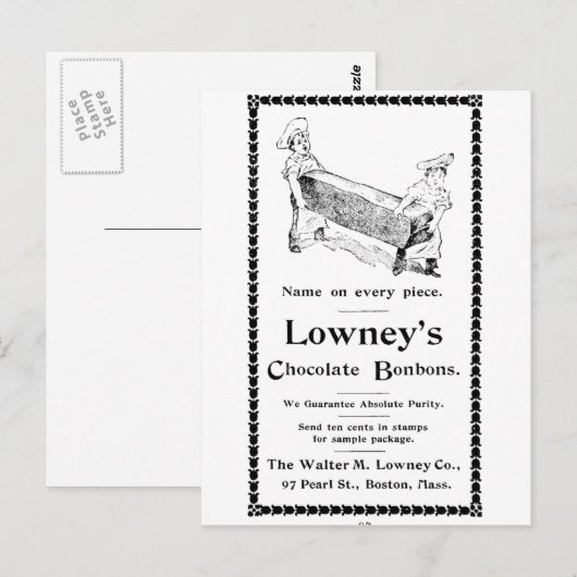 Lowney's Chocolate Bonbons Briefkaart (Voorkant / Achterkant)