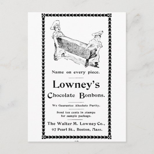 Lowney's Chocolate Bonbons Briefkaart (Voorkant)