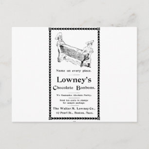 Lowney's Chocolate Bonbons Briefkaart