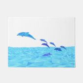 Lowpoly Dolphins die uit de oceaan springen Deurmat (Voorkant)