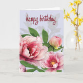 LowPoly Pioenenverjaardag Kaart (Gele Bloem)