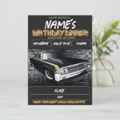 Lowrider Birthday Invitation, Chicano 90s Birthday Kaart (Staand voorkant)