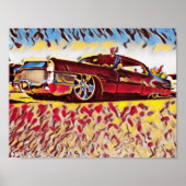 Lowrider Cadillac Low Rider Caddy Art Poster (Voorkant)