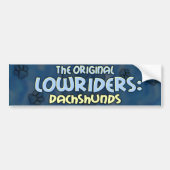 Lowrider Dachshund Bumpersticker (Voorkant)