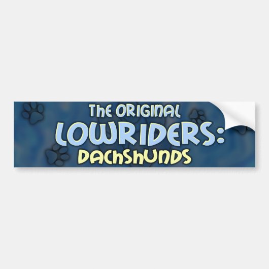 Lowrider Dachshund Bumpersticker (Voorkant)